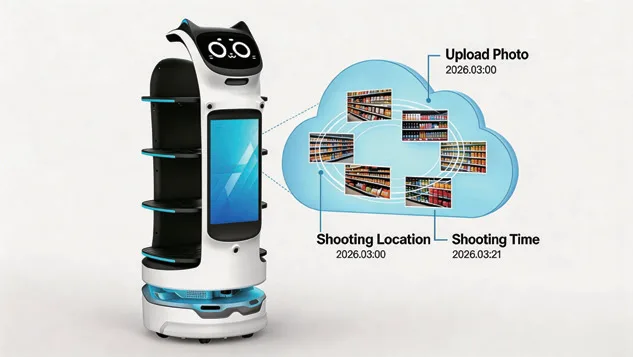 Schritt 2: RGB-Kamera fotografiert die Regalfront, Upload in die Cloud