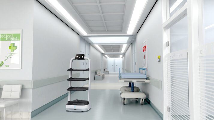 Pudu PuduBot 2 im Klinikflur